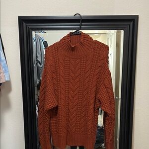 Ava & Viv Rust Cable Knit Sweater